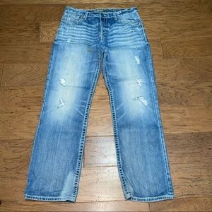 BKE TYLER STRAIGHT BUCKLE JEANS 36R(36x33) Button Fly